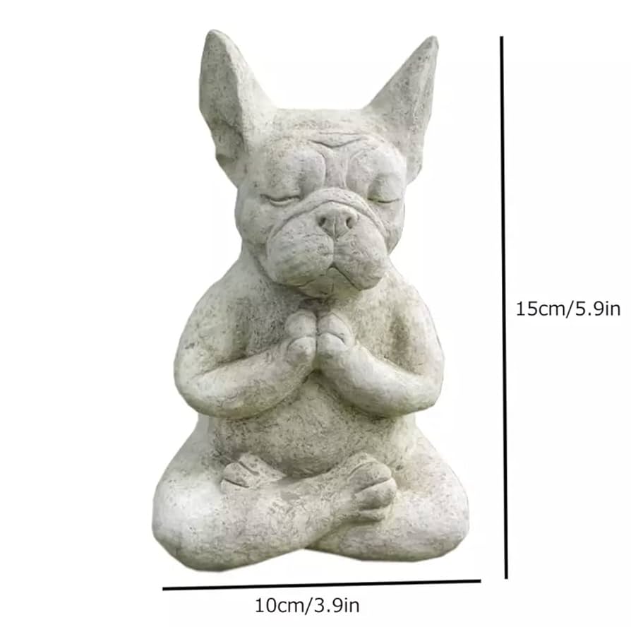 Amazon.co.jp: NOBONU フレンチ ブルドッグ 犬 イヌ 石像 瞑想
